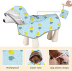SlowTon Dog Raincoat, Adjustable Dog Rain Jacket Clear Hooded Double Layer, Waterproof Poncho with Reflective Strip Straps and Storage Pocket for Small Medium Large Dogs Puppies(DK XXL)