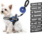 Service Dog Vest Harness and Leash Set, Animire in Training Dog Harness with 10 Dog Patches, Reflective Dog Leash with Soft Padded Handle for Small, Medium, Large, and Extra-Large Dogs