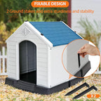 ZENY 34Inch Large Plastic Dog House - Water Resistant Dog Kennel for Small to Medium Sized Dogs All Weather Indoor Outdoor Doghouse Puppy Shelter