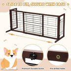 COZIWOW 38-67" Dog Gate Indoor, Free Standing Pet Gate for Doorways Extra Wide, Wooden Fence Puppy Safety Gates for The House, Stairs, Hallway, No Drilling Required,Brown