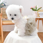 Furbabycare® Elegant Sweet Fashion Puppy Dog Blingbling Princess Skirt Pet Dog Lace Cake Camisole Tutu Dress I-Camellia X-Small