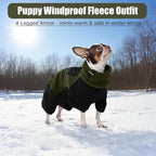 DENTRUN Dog Winter Coat, Warm Fleece Jacket, Turtleneck Dog Sweater, Cold Weather Outfit, Thermal Bodysuit, Soft Jumpsuit