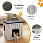 Dog House Small Dog Houses Outdoor with Sloped Roof Waterproof Ventilated Design Easy to Clean Elevated Floor Easy Assembly for Middle Sized Dogs(Grey 24.65"*21.5"*22.21")