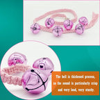 Dog Hanging Doorbells| 6 Extra Loud Dog Potty Training Bells| Adjustable Durable Braided Rope Door Bell for Dogs to Ring to Go Outside(Pink, Large)