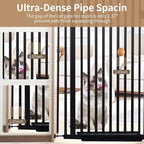 59“ Extra Tall Cat Gate for Doorway：29.4-33.4” Wide Pet Gate, Auto Close/One Handed Open, 1.34” Extra Small Gap, No Drill Pressure Mount Tall Cat Gate for Interior Stairs/Kitchens/Hallways (Black)