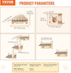 VEVOR Wall Mounted Cat Shelves and Perches with Jumping Boards, Nest, Barrier Board & Tree, Floating Furniture up to 40 lbs for Sleeping, Playing, Climbing, Set of 5