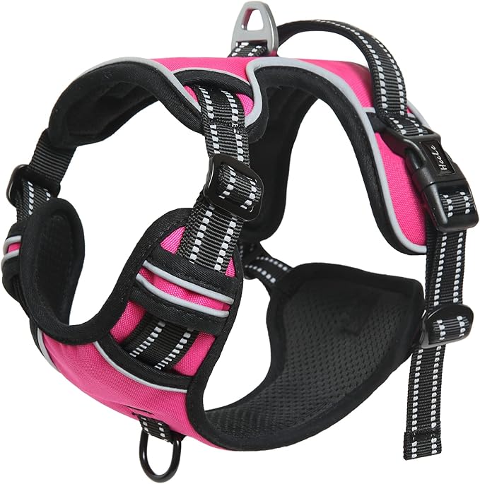 HEELE Dog Harness Dog Harness Small Dog No Pull Harness with Soft Handle Reflective Harness Adjustable, Rose, XS