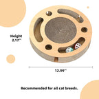 YUNIQUE Scratching Pad Ball Track Cat Toy for Indoor Cats,Round Busy Box Scratcher with Bell Ball