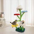 6-Tier Cat Flower Tree, 63.8inches Tall Cat Tower, Multi-Level Cat Tower 22lbs Load Capacity, Cat Climbing Frame, Flower-Themed Cats Tree with Cat Nest & Scratching Posts (Colorful)