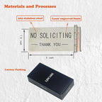 Front Door No Soliciting Sign & Do Not Knock Or Ring Doorbell Sign - Easy to Install on Doorbells - Prevents the Doorbell From Ringing While Napping or at Work (Silver - Left Side Mount)