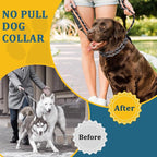 Mayerzon Martingale Prong Collar for Large Medium Dogs Beagle Husky Doberman, Adjustable Dog Pinch Collar No Pull for Walking Training, with Extra Links and Rubber Caps