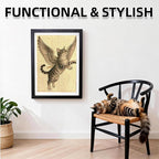 Wall Art Cat Scratcher Mat - Sisal Vertical Cat Scratch Pad with Photo Frame Design, No-Drill Wall-Mounted, 16"x12" Wall & Couch Cat Scratching Mat, 1 Extra Mat Included Free (Winged Cat)