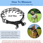 Prong Collar for Large Dogs, Dog Pinch Collar,Dog Training Collar,High Strength Quick Release Buckle,Comfort Rubber Tips (Black，4.0mm, 23.6-Inch)