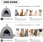 Best Pet Supplies Cat Bed for Indoor Cat, Domed Tent House with Removable Pillow, Covered Cat Cave for Small Dog, Puppies and All Breeds of Cats - Gray, 20 x 20 x H:22"