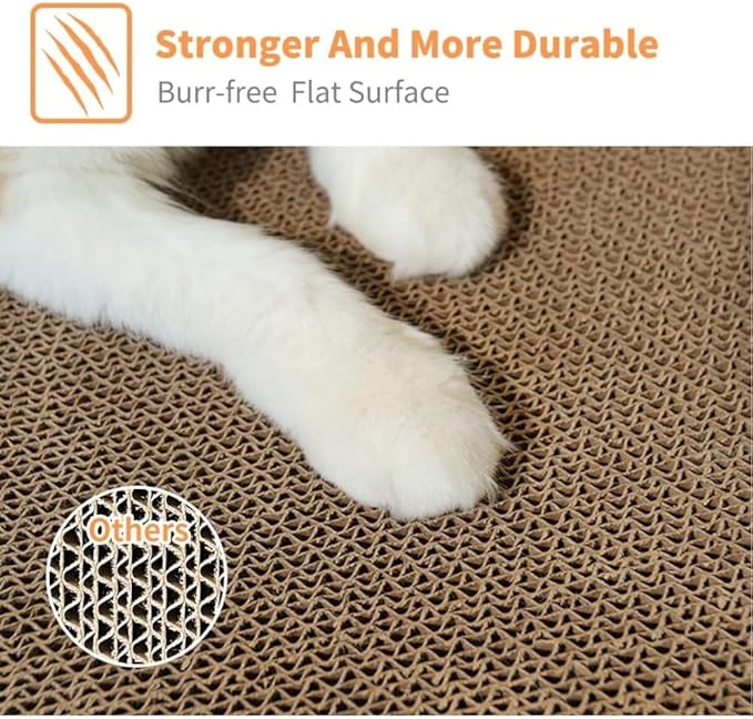 Cat Scratcher, 5 Packs in 1 Cardboard Box Cat Scratching Pad for Indoor Cats and Kitten, Cat Scratch Pad to Protect Furniture, Large Size