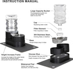 RIZZARI Automatic Dog Water Dispenser: 7L Black Stainless Steel Feeder with Auto-Refill - Elevated Design Eases Joint Strain for Senior Dogs - Leak-Resistant Base - Ideal for Livingroom Bedroom