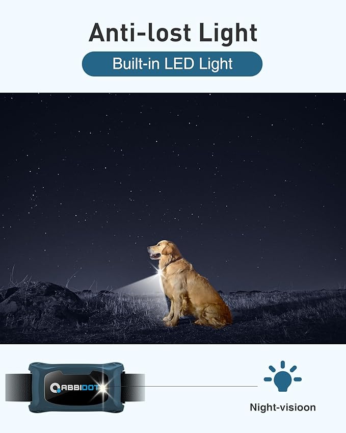 ABBIDOT Shock Collar for Dogs - 3500FT Dog Training Collar with Remote，IPX7 Waterproof & 4 Training Modes, Safety Lock & Night Vision Light，Rechargeable E-Collar for All Breeds