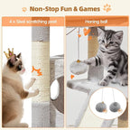 Taoqimiao Cat Tree,38.2-Inch Cat Tower for Indoor Cats,Suitable for Kittens with Luxurious cat condo with Adjustable Baskets and Luxurious Perch Light Gray MS029SW
