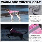 BEAUTYZOO Dog Winter Coat with Harness Built in, Reflective Plaid Puffer Vest Waterproof for X-Small Dogs, Fleece Warm Puppy Zipped Jacket with D Ring, Pet Cold Weather Sweater Clothes, Pink XS