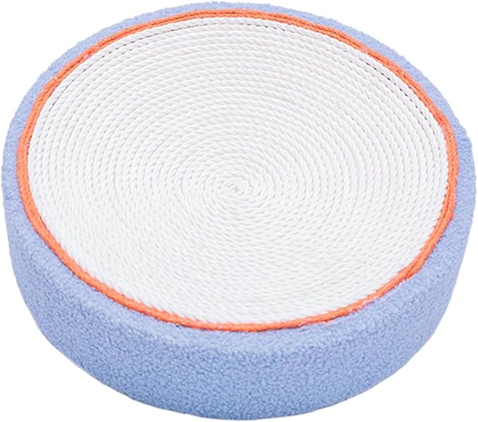 Cat Scratcher Bed Lounge Round Anti Slip Bottom 40cm Mat Cat Scratch Pad for Indoor Cats to Play, Rest, Grind Kitten Training, Blueberry