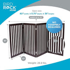 INTERNET'S BEST Dog Gate Indoor Freestanding Pet Barrier, Folding Wood Dog Fence, Extra Wide Doorway Puppy Gate, Indoor Animal Privacy Panel, Wooden Cat Fence - 4 Panel - 36", Espresso