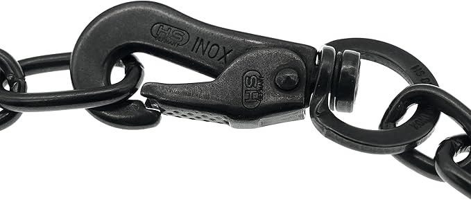 Herm Sprenger Black Stainless Steel Adjustable Fur Saver Dog Chain Collar Medium Link Professional Training Collar with Quick Release Snap Hook for Medium Large Dogs Made in Germany (24in (60cm))