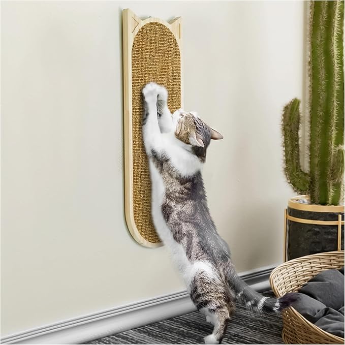 Wall Mounted Cat Scratcher - Vertical Mounted Cat Scratcher - Stylish Indoor Cat Scratching Board and Furniture - Cat Wall Furniture