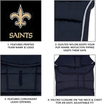 NFL New Orleans Saints Puffer Vest for Dogs & Cats, Size Large. Warm, Cozy, and Waterproof Dog Coat, for Small and Large Dogs/Cats. Best NFL Licensed PET Warming Sports Jacket