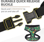 PUPTECK Soft Mesh Dog Harness and Leash Set Pet Puppy Cat Comfort Padded Vest No Pull Harnesses, St. Patrick's Deep Green, M