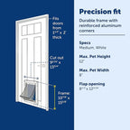 PetSafe Extreme Weather Aluminum Pet Door - Energy-Saving Thermal Barrier Pet Flap with Slide-in Door Locking & Secure Flap Cover - for Dogs Up to 40 Lb - Medium