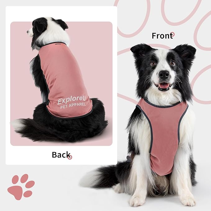 Dog Shirt, Cooling Vest Lightweight Breathable, Dog T-Shirts All-Season UV Protection Pet Clothes Quick Dry Soft Stretchy Pet Shirt Vest for Small Medium Large Dogs (Brier Rose 1PC, Large)