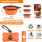 No Pull Dog Harness, Collar & Leash Set | Includes Dog Seat Belt, Collapsible Bowls & Poop Bag Dispenser. Ideal for Training, Walking, Hiking. Fits Small to Large Dogs(Orange-S)