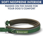 Spark Paws Martingale Dog Collar – Cushioned Slip-On Training Collar, Heavy Duty, Safety-Tested No-Buckle Collar for Medium & Large Dogs - Army Green - C
