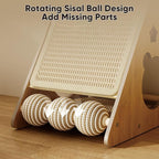 Cat Scratcher with Nest - Non-Shedding Vertical Cat Scratching Post, Cat Board Scratcher with 3 Sisal Balls for Indoor Cats, Reliable Wall Mounting
