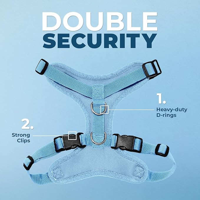 Voyager Step-in Pet Harness - All Weather Mesh, Adjustable Step in Harness for Cats and Dogs by Best Pet Supplies - Baby Blue, L