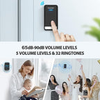 TECKNET Wireless Doorbell, Plug-through Door Bell, IP66 Waterproof Doorbells, 1300ft Cordless Rang Door Bell Ringer Wireless, 60 Ringtones & 5 Level Volume, 0-110 dB Doorbell Chime for Home/Classroom