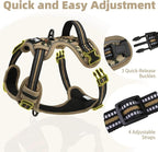 PUPTECK No Pull Tactical Dog Harness for Large, Adjustable Reflective Dog Harness with Handle Easy Control, Comfortable Soft Padded Pet Vest Harness for Extra Large Dogs, Camouflage XL