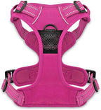 Voyager Dog Harness Dual Leash Attachment No-Pull Control Adjustable Soft but Strong Pet Harness for Medium and Large Dogs with 3M Reflective Technology, Fuchsia Nylon, L (Chest: 25-30")