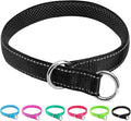 Reflective Slip Dog Collar, Loop Dog Collar for 20-38 lbs Dogs Nylon Collars with Soft Padded for Dogs Training (5/8" W x 15.5" L, Black)