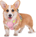 BARKBAY No Pull Dog Harness Large Reflective Dog Harness with Front Clip and Easy Control Handle for Walking Training Running with ID tag Pocket(Baby Pink & Sunlight,M)