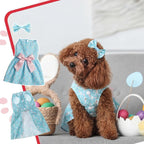Abbylike 3 Set Easter Dog Dress Small Dog St. Patrick Valentines Day Cute Bunny Shamrock Heart Poodle Skirt with Bow Clip for Pet Holiday Party Outfits(M)