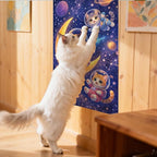 Nuxovilar Cat Scratching Mat 15.3x23.6 Inches Polyester Synthetic Fiber, Astronaut Kittens on Moon Print, wall cat Scratcher, Scratch pad, Home Decor, Kids Room, Play Area (2pcs)