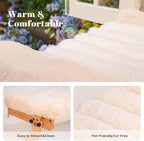 CHEERHOME PETS Cat Window Perch with Washable Bolster, Fluffy Cats Hammock Bed for Window, Adjust Wooden Seat for Kitten Bedside Windowsill, Wooden Cats Furniture(Thickened White)