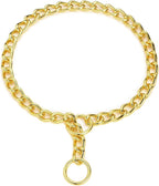 Mogoko Stainless Steel Dog Choke Chain Collar, Puppy Metal P Chain Slip Collar Pet Training Walking Choker(Gold; 3.0mm;20.0 Inch)