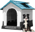 YITAHOME Dog House Outdoor Plastic Doghouse Water Resistant Pet House with Adjustable Skylight and Elevated Base for Small, Medium, and Large Dogs