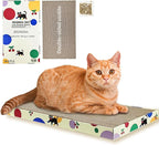 Cat Scratching Boards, 1 Pack Cat Scratch Pad With Box, Double-Sided Reversable Long Lasting Corrugate Scratchers, Refillable Scratch Pad, Cardboard Cat Scratcher for Small Medium Cat Kitten (17”x10”)