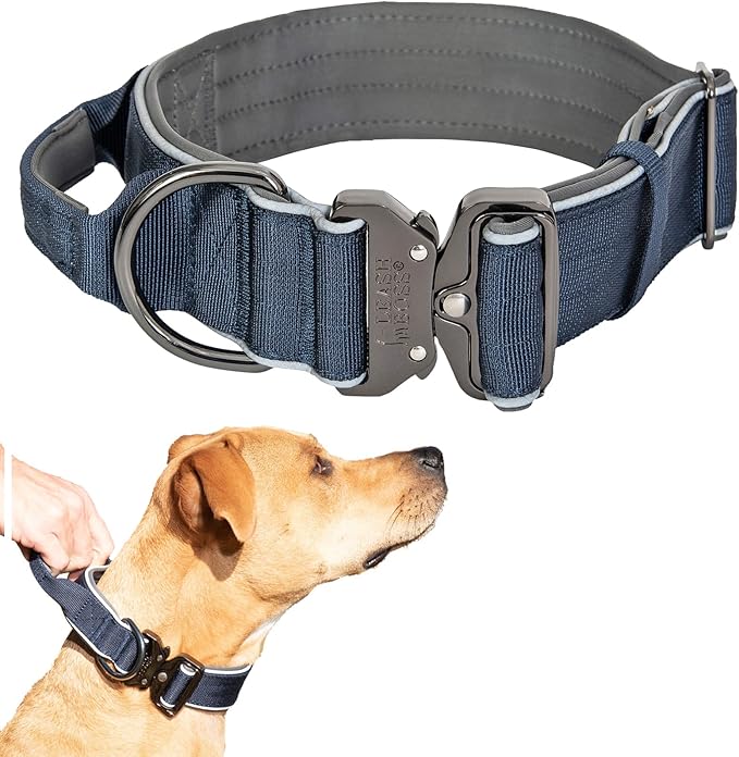 Leash Boss Tactical Dog Collar - Dog Collar with Handle Heavy-Duty Adjustable Military K9 Collar with Quick Release Buckle and Handle - for Training