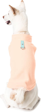 Gooby Fleece Vest Dog Sweater - Peach, Small - Warm Pullover Fleece Dog Jacket with O-Ring Leash - Winter Small Dog Sweater Coat - Cold Weather Dog Clothes for Small Dogs Boy or Girl (Pack of 2)