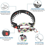 Mayerzon Martingale Dog Prong Collar for Pulling, Personalized Vintage Slip Pinch Collar with Buckle for Large Medium Small Dogs for Walking Training and Festivals(L, Vintage)