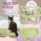 Cat Tree, Carpet Cat Tower for Indoors Cats, Cute Wood Kitty Condo with Scratching Post and Pad, Multi-Level Modern Activity Climbing Furniture for Small and Medium Cats (Pink)